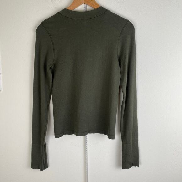 Lune Active Maia Rib Top Size L Moss Green Modal Long Sleeve Athleisure Active - Picture 7 of 11